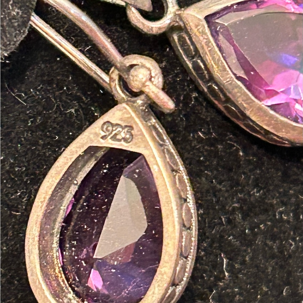 Coldwater Creek 16” necklace/purple pendant/earring set - Picture 6 of 6